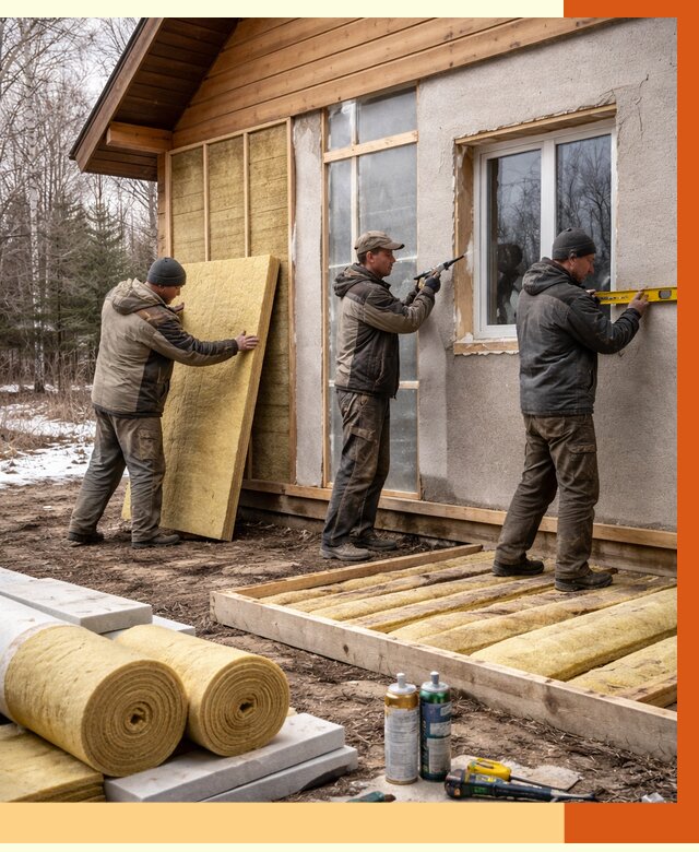 Утепление дачного дома в Кинешме от 4801 руб/м2 — недорого | ТепломастерКнш