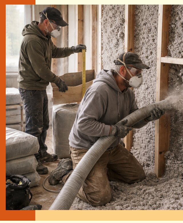 Утепление таунхауса эковатой в Кинешме для максимально теплых стен