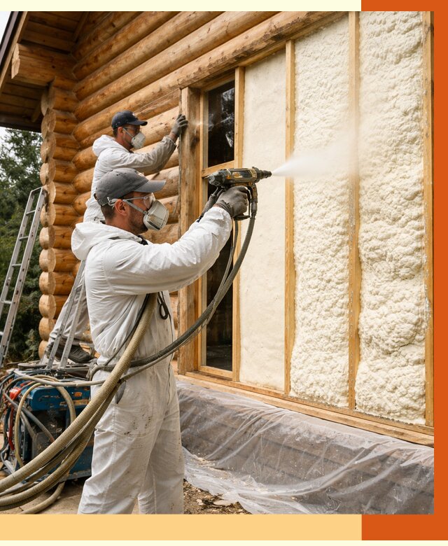 Утепление деревянного дома ППУ в Кинешме от 4245 руб/м2 | ТепломастерКнш — под ключ