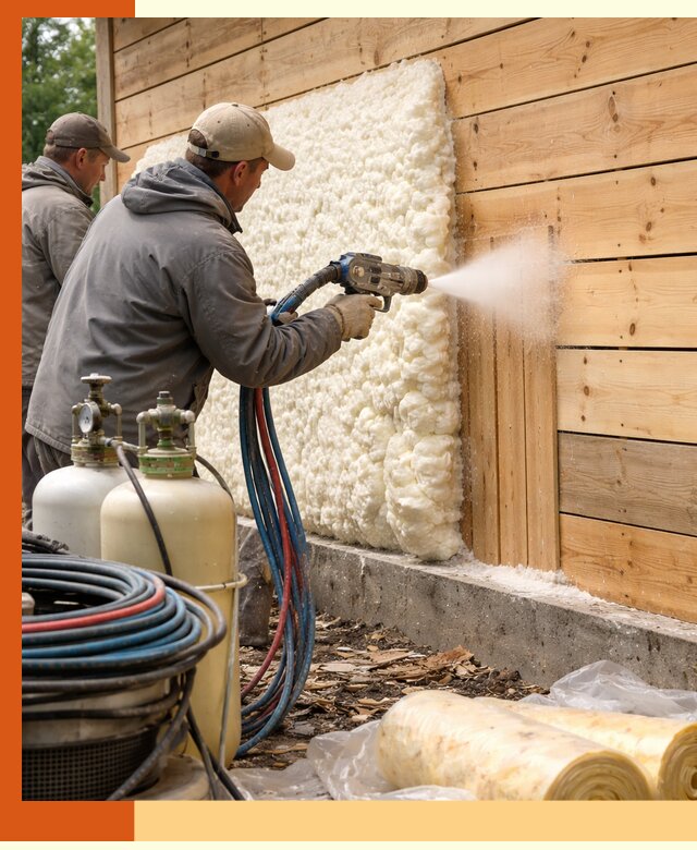 Утепление деревянного дома пенополиуретаном в Кинешме