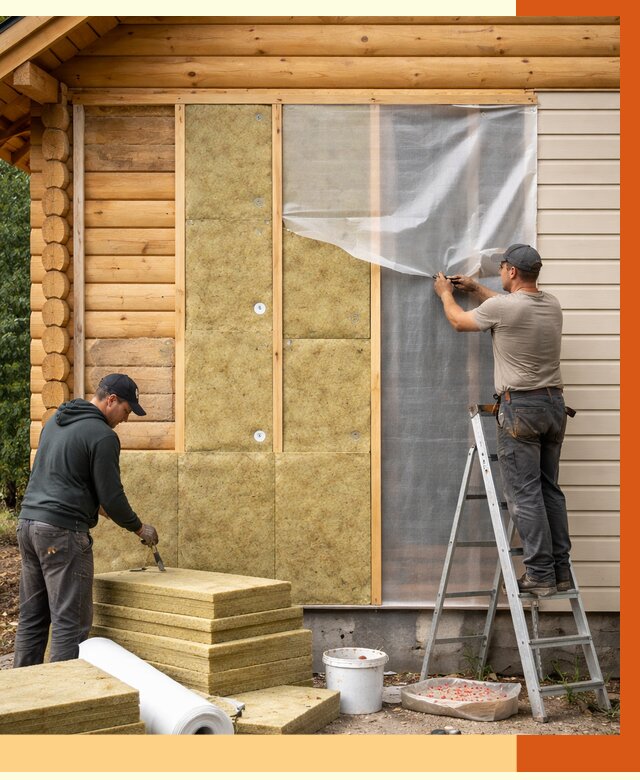 Утепление дома из бруса в Кинешме от 3790 руб./м2 — работы под ключ | ТепломастерКнш