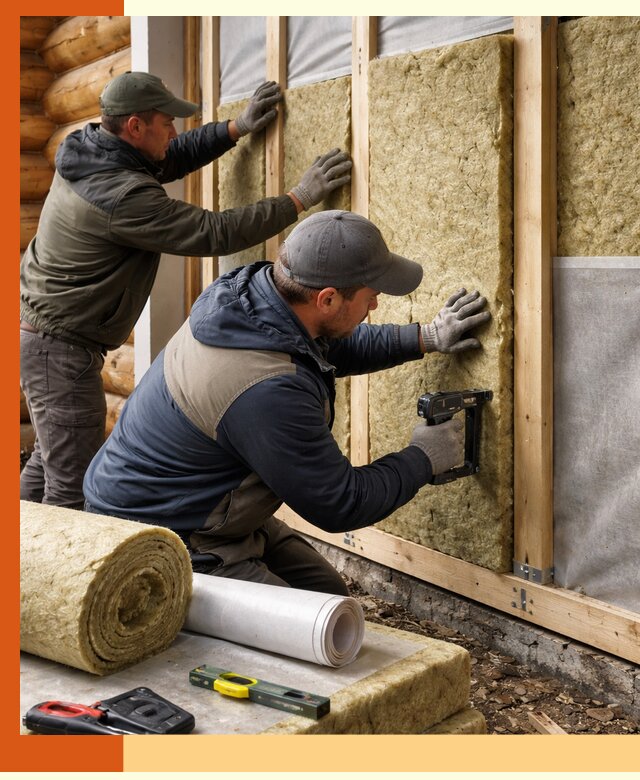 Утепление бревенчатого дома под ключ в Кинешме