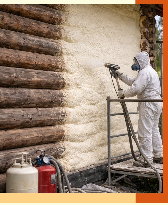 Утепление бревенчатого дома ППУ в Кинешме под ключ от 6317 руб. | ТепломастерКнш