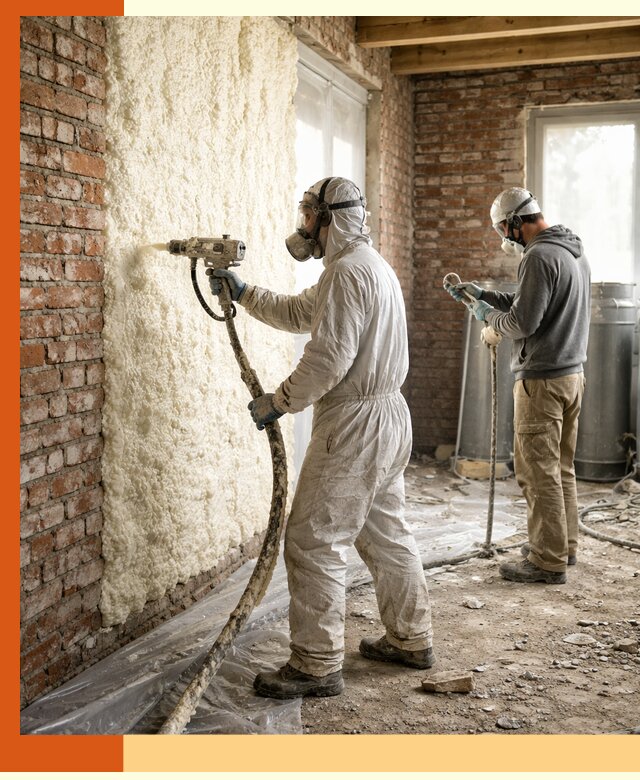 Утепление кирпичного дома пенополиуретаном в Кинешме