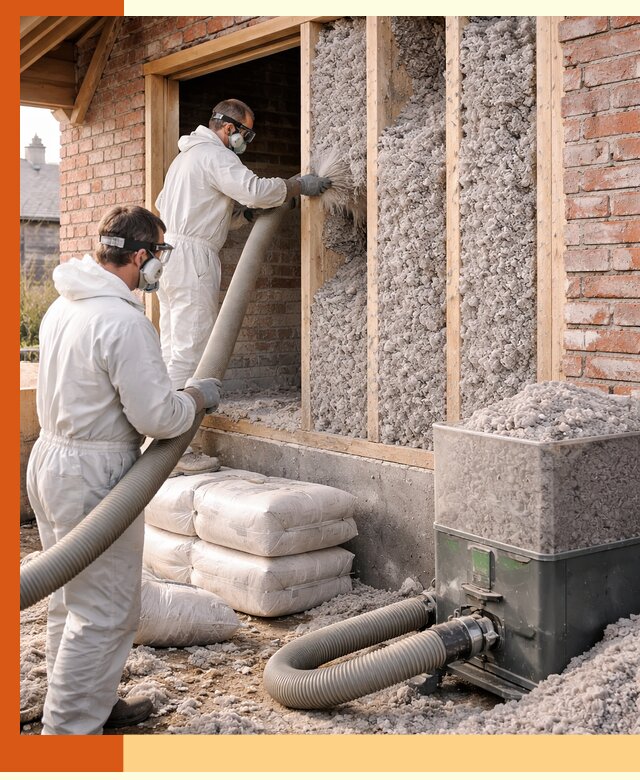 Утепление кирпичного дома эковатой в Кинешме