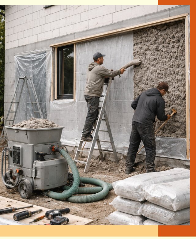 Утепление дома из газобетона эковатой в Кинешме от 4548 руб./м2 | ТепломастерКнш