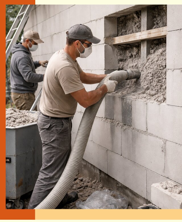 Утепление дома из газобетона эковатой в Кинешме