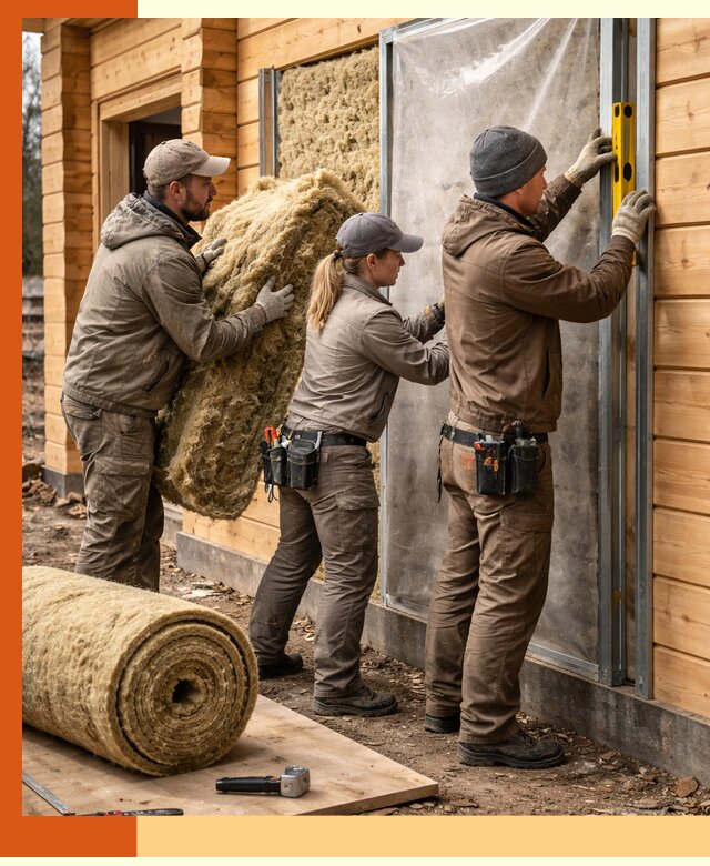 Утепление дома из двойного бруса в Кинешме качественно и надёжно