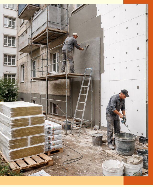 Утепление квартиры снаружи в Кинешме от 6216 руб/м2 под ключ | ТепломастерКнш