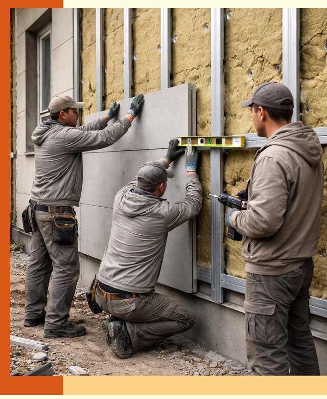 Утепление вентилируемого фасада под ключ в Кинешме