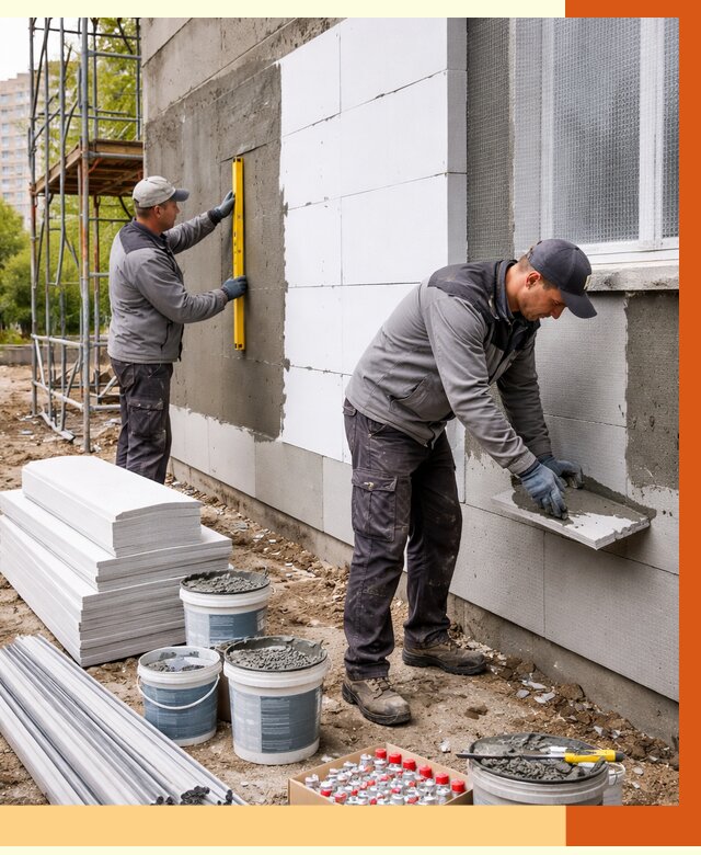 Утепление фасада и стен снаружи в Кинешме от 4245 руб. | ТепломастерКнш