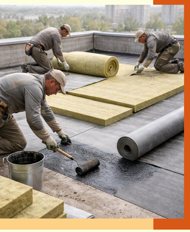 Утепление плоской крыши в Кинешме от 7277 руб./м2 под ключ | ТепломастерКнш