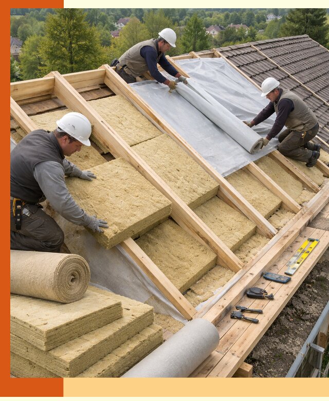 Утепление скатной крыши в Кинешме качественно и надёжно