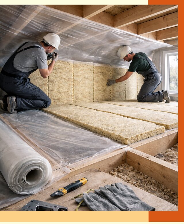 Утепление перекрытий в Кинешме от 2880 руб/м2 — утепление межэтажных и чердачных | ТепломастерКнш