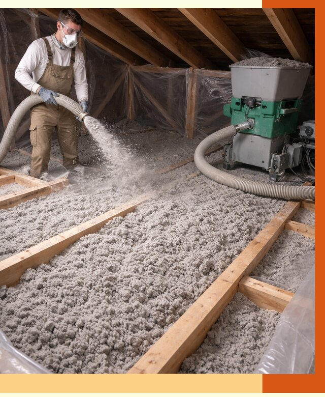 Утепление чердака эковатой в Кинешме от 1466 руб/м2 — заказать у ТепломастерКнш