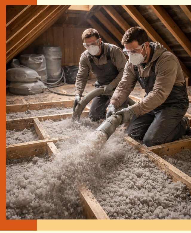 Утепление чердака эковатой в Кинешме — быстро и надёжно