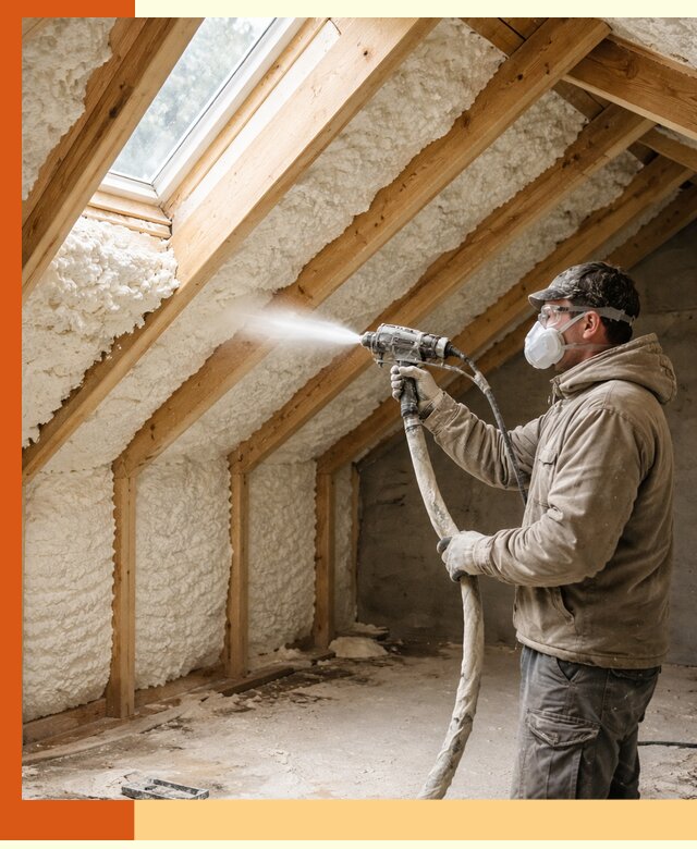 Утепление мансарды ППУ в Кинешме быстро и надежно