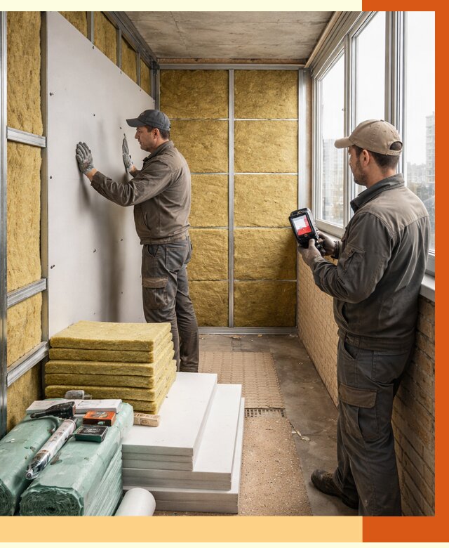 Утепление балкона в Кинешме от 4548 руб. под ключ | ТепломастерКнш