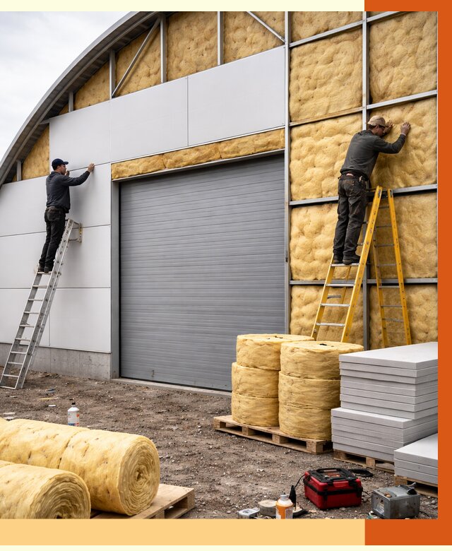 Утепление ангара пенополиуретаном в Кинешме от 7277 руб./м² — комплекс от ТепломастерКнш