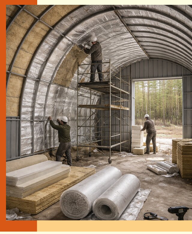 Утепление арочного ангара под ключ в Кинешме