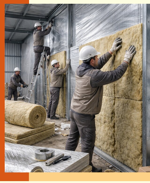 Утепление металлического склада в Кинешме: теплоизоляция и герметизация