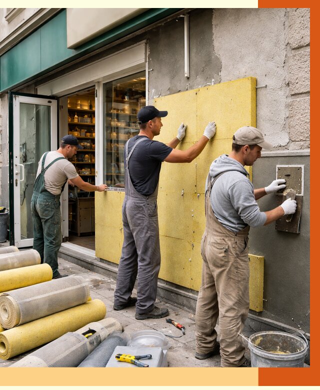 Утепление магазина в Кинешме от 4548 руб/м2 — цена, стены и снаружи | ТепломастерКнш