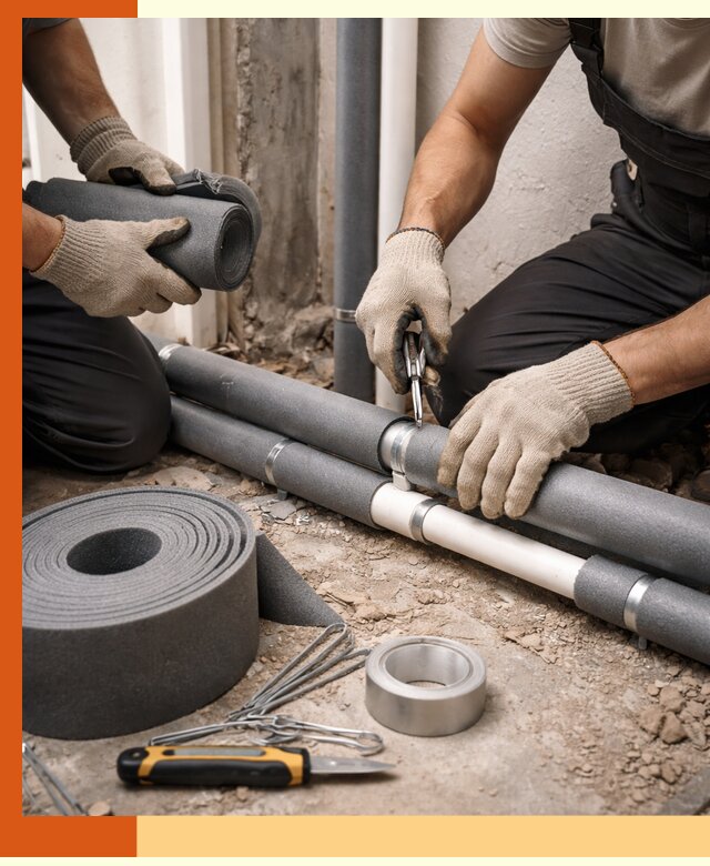 Утепление труб водоснабжения в Кинешме — монтаж и защита сети