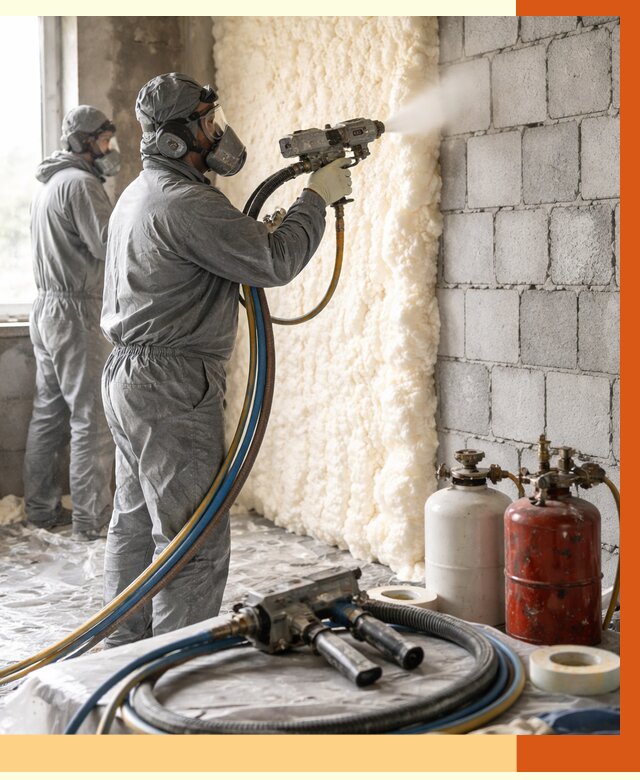 Утепление блочной стены ППУ в Кинешме от 4295 руб./м² — ТепломастерКнш