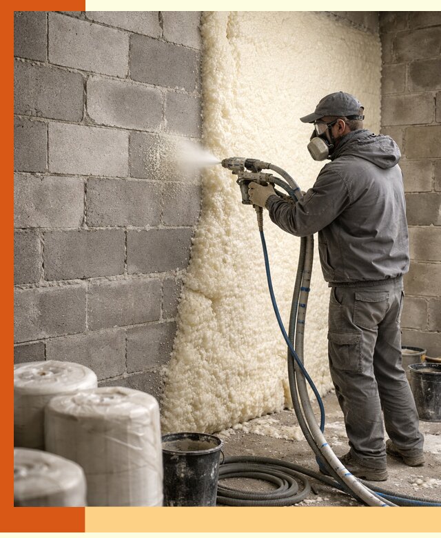 Утепление блочной стены ППУ в Кинешме качественно и надёжно