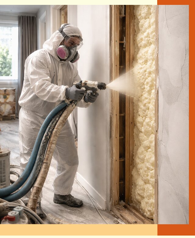 Межстеновое утепление ППУ в Кинешме от 2779 руб/м2 — межстенное утепление под ключ | ТепломастерКнш