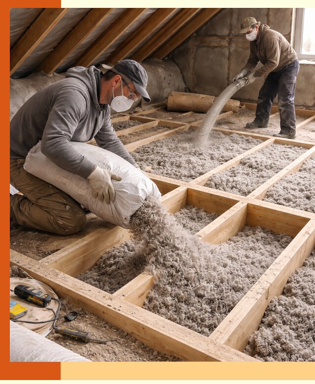 Заполнение полостей чердачного перекрытия в Кинешме качественно и надёжно