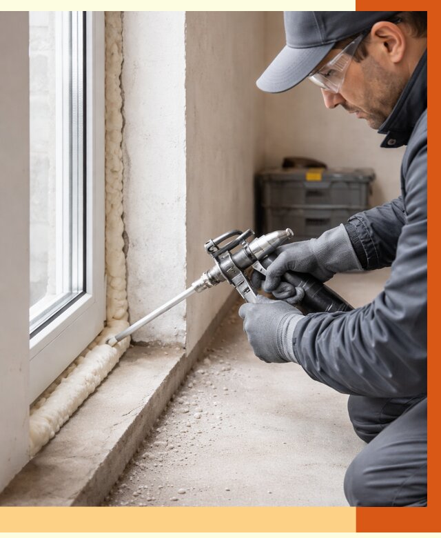 Герметизация стыков ППУ в Кинешме от 1668 руб. за м2 — утепление примыканий под ключ | ТепломастерКнш