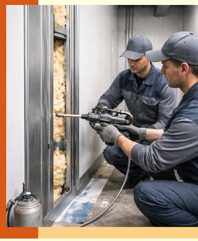 Заполнение пустот холодильных панелей в Кинешме специализированной пеной