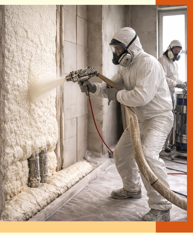 Напыление пенополиуретана в Кинешме от 7580 руб./м2 — услуги и монтаж ППУ | ТепломастерКнш