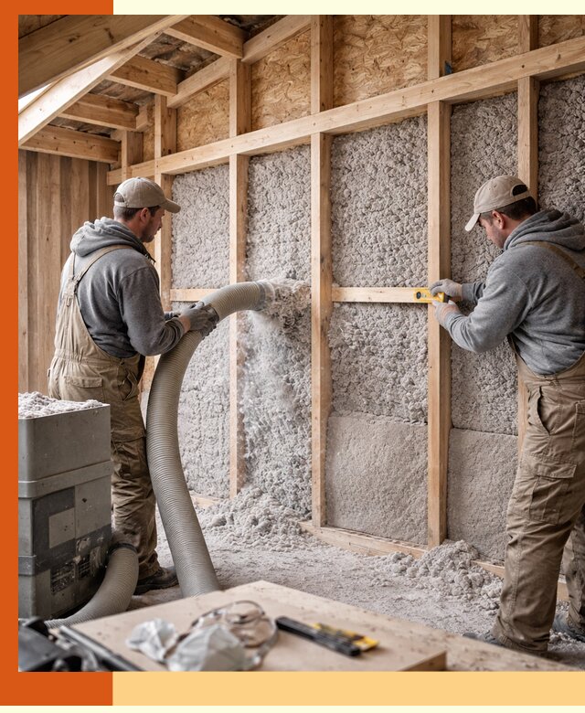 Утепление эковатой стен, потолков и перекрытий в Кинешме