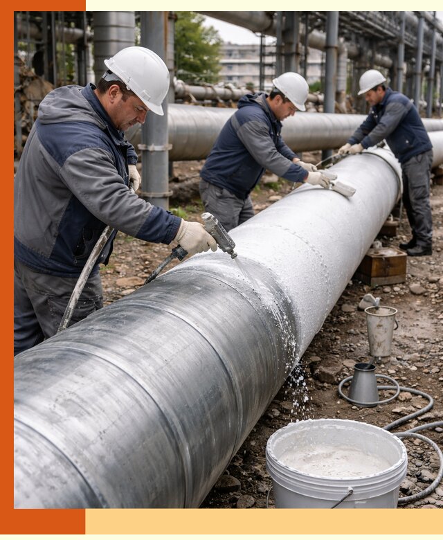 Утепление теплотрассы жидкой теплоизоляцией в Кинешме