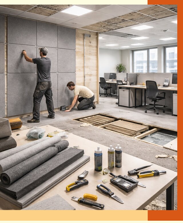 Профессиональная шумоизоляция офиса в Кинешме от 6822 руб. за м2 | ТепломастерКнш