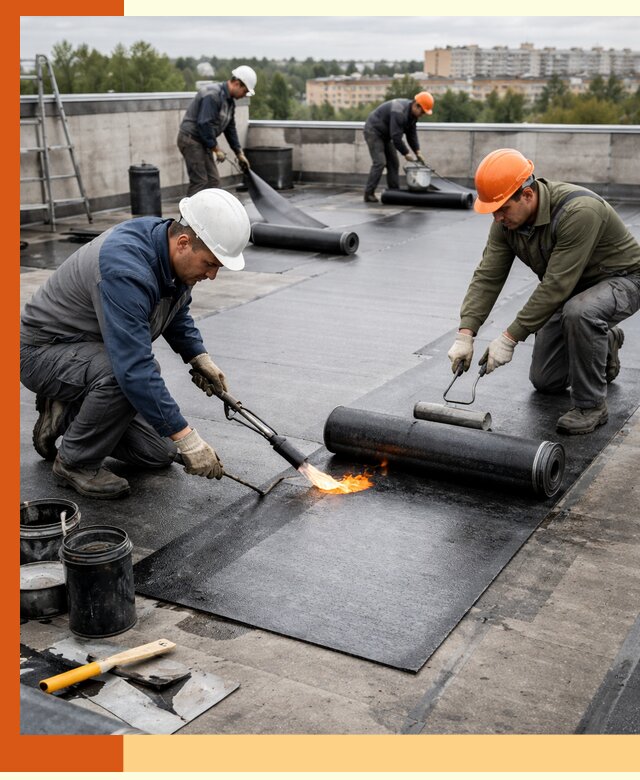 Профессиональная гидроизоляция плоской кровли в Кинешме