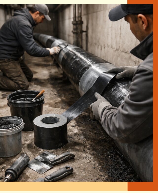 Гидроизоляция труб в Кинешме от 2527 руб. — профессиональная герметизация | ТепломастерКнш