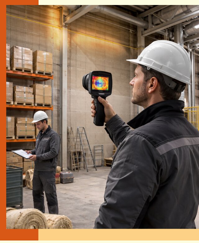 Тепловизионное обследование склада и выявление утечек в Кинешме