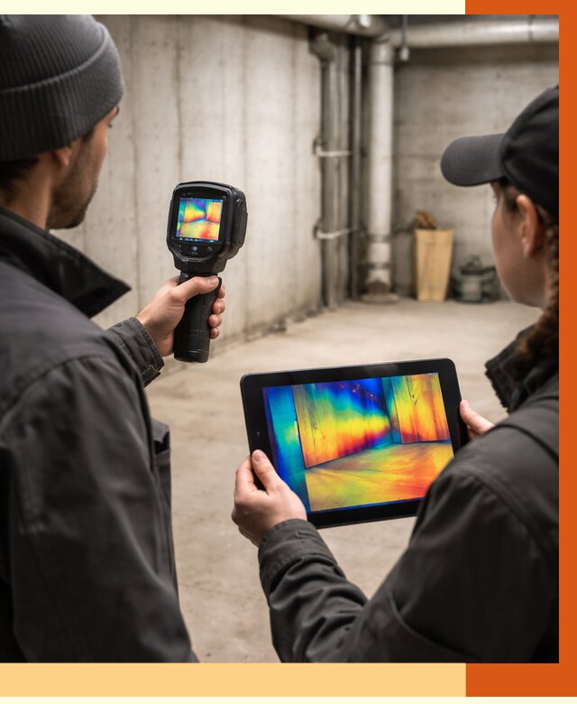 Тепловизионное обследование подвала в Кинешме от 4548 руб. — проверка гидроизоляции | ТепломастерКнш