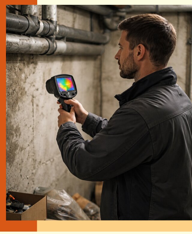 Тепловизионное обследование подвала в Кинешме для поиска утечек тепла