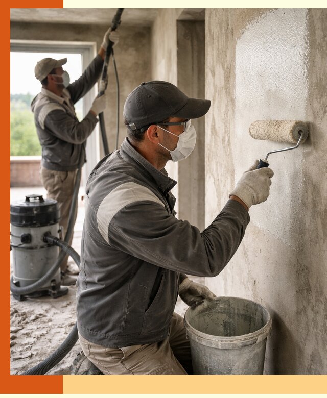 Подготовка поверхности под напыление утеплителя в Кинешме