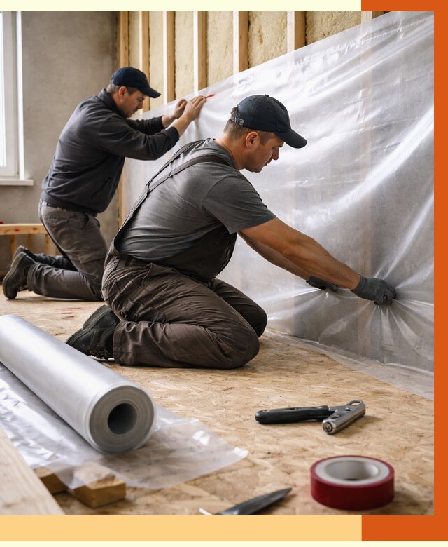 Монтаж пароизоляции в Кинешме от 2527 руб. — установка и укладка под ключ | ТепломастерКнш