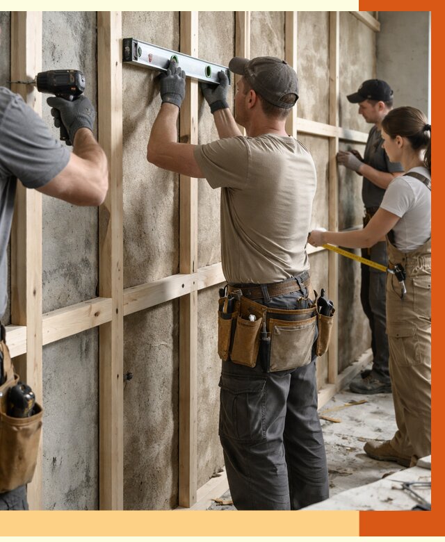 Монтаж обрешетки под утепление в Кинешме от 1162 руб/м² | Заказать у ТепломастерКнш